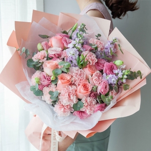 时光不败美人-康乃馨玫瑰花礼