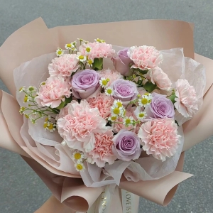 时光不败美人-康乃馨玫瑰花礼