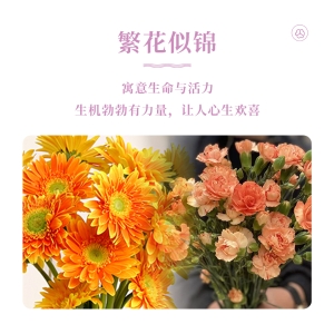 甜蜜秋橙秋色混搭花束