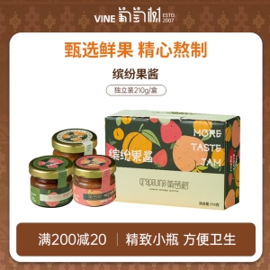 葡萄树新疆特产天山苹果酱杏子酱桃子酱早餐面包搭档甜点伴手礼盒 缤纷果酱6瓶*2盒（210g/盒）